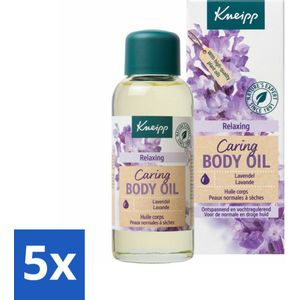 5 x Kneipp - Huidolie - Relaxing - Lavendel - Trekt snel in - 100 ml - Huidolie - Ontspanning - Lavendel - Natuurlijke Oliën - Vitamine A En E