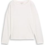 TOM TAILOR - Shirt - Wit - Lange Mouwen - Losse Pasvorm