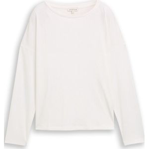 TOM TAILOR - Shirt - Wit - Lange Mouwen - Losse Pasvorm