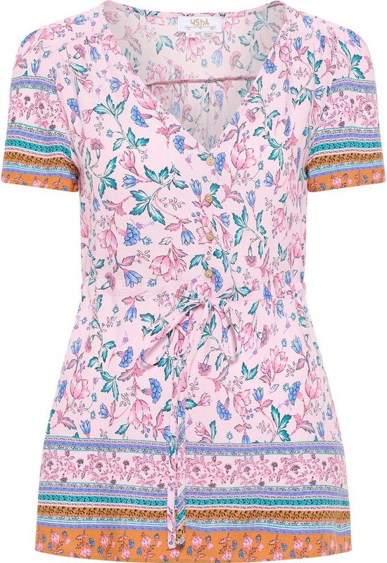 usha - Kurzarmblouse - Viskose - Floral Print