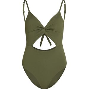 Hunkemöller Dames Badmode Badpak Relief - Groen - maat 42