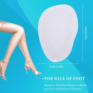 Allecto plus - 4 paar middenvoetkussentjes voor voetballen, zachte gel inlegzolen, ondersteuning voorvoet, siliconen bal pads