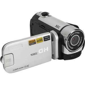 1080P Digitale Videocamera – 16MP Vlogcamera met 16x Digitale Zoom, Compacte Camcorder voor Fotografie en Opnames (Zilver)