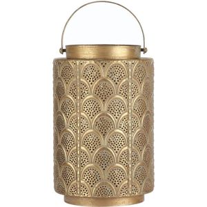 Mica Decorations Viola windlicht - 15x15x23 cm - Ijzer - Goud