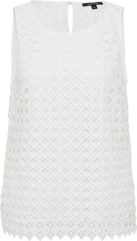 comma - Blousetop - Mouwloos - Kant