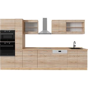 Vicco R-Line Complete keukeneenheid – 350 cm zonder werkblad Sonoma/Goudkraft eik zonder werkblad
