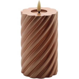 Mansion atmosphere - swirl led kaars copper 12,5x7,5cm