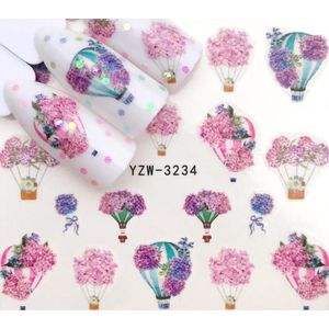 Hiden - Flower Balloons - Nail Art - Decoraties - Water transfer Nagel stickers - Beauty & Make-up - Nagelvormen - Nail Art tools - 19 stickers