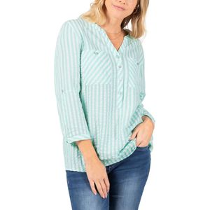 TIMEZONE Dames Blouse STRIPED HENLEY BLOUSE regular fit Veelkleurig XS V Hals Volwassenen met streeppatroon