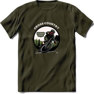 Cross Country T-Shirt | Mountainbike Fiets Kleding | Dames / Heren / Unisex MTB shirt | Grappig Verjaardag Cadeau | Maat XXL