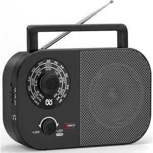 oCreon Draagbare Radio AM/FM/SW Kofferradio Netstroom Batterij Luidspreker Hoofdtelefoon Thuis Buiten