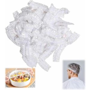 100 Pack Disposable Shower Caps for Women - Portable Waterproof Transparent Hair Caps for Home, Hotel, Business, and Travel