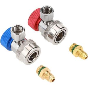 A/C Laag/Hoog Snelkoppeling Adapter - Met Dop - Geschikt voor R134 Airco Systemen