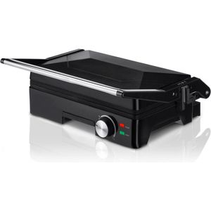 Croque Monsieur Toestel - Tosti Apparaat - Instelbare Temperatuur - Vergrendelende Clip - Tosti IJzer - Uitklapbaar Contact Grill - Kleine Tosti Apparaat Voor 2 Tosti's - Panini Grill - Antiaanbaklaag Toaster Grill - Sandwichmaker