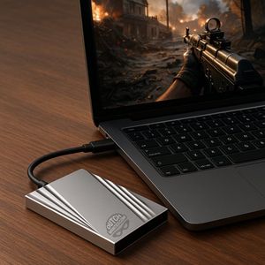 Dutch Wanted Ultra Glance - SSD - Extern SSD - 1TB - SSD externe harde schijven - Plug and play - Snelle writingspeed van 550mb p/s - Geschikt voor Gaming op Laptop, PS5, XBOX - USB 3.2 - Externe harde schijf - Gratis beschermhoes