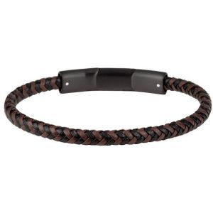 Jacques Lemans heren armband leer, roestvrij staal One Size 88563107
