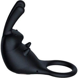 Hunter Vibrerende cockring - Geschikt voor koppels - ZWART - 10 trilstandjes - Vibrator voor Koppels - Vibrator voor Vrouwen - Partner Vibrator - Penis Ring - Penis Sleeve - Sex Toys voor Mannen