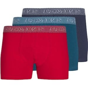 Jack&Jones Heren Jacvicky Solid Trunks 3-Pack Navy Blazer True Red Sailor Blue