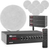 Power Dynamics - Multiroom 4-Zone Smart WiFi Plafondspeaker Systeem - Wit - Inclusief 8 Speakers