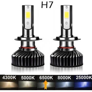 H7 LED lampen - Set 2 Stuks - 14000 Lumen - 6500k Ultra Bright COB (3030) LED CHIP -  CANbus geschikt - Wit - 80 Watt - Dimlicht - Grootlicht - Lampen -