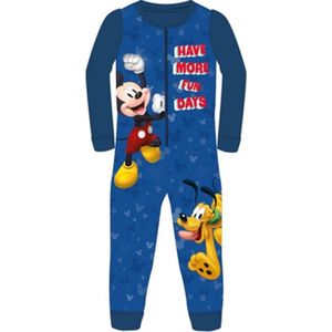Fleece onesie van Mickey Mouse - maat 92/98 - Disney huispak / pyjama - blauw