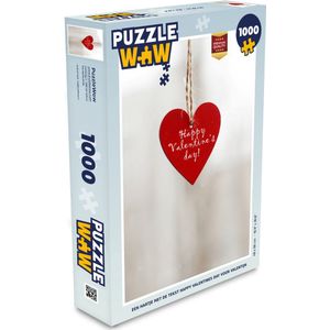 Puzzel Een hartje met de tekst happy valentines day voor valentijn - Legpuzzel - Puzzel 1000 stukjes volwassenen
