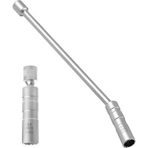 Allecto Premium - Bougiesleutel 2 stuks 14 mm 16 mm 12-kant met magnetische steeksleutel voor bougiegereedschap
