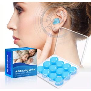 Soft Siliconen earplugs lichtblauw – Kneedbare oordopjes 12 stuks voor slapen reizen om geluid te onderdrukken. Geschikt voor elke oor