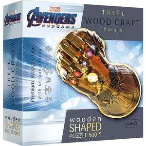 Trefl - Puzzles - ""500+5 Wooden Shaped Puzzles"" - Infinity Gauntlet / Marvel Heroes