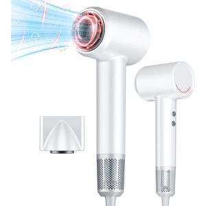 SYTIFRO Föhn - Ionische Föhn - Straight Haarföhn - Reisföhn - Snel, Pluisvrij, Glanzend - Föhn Geluidsarm - 4 Warmtestanden en 3 Snelheden - Wit