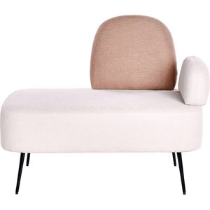 ARCEY - Chaise longue - Beige/Bruin - Rechtszijdig - Stof