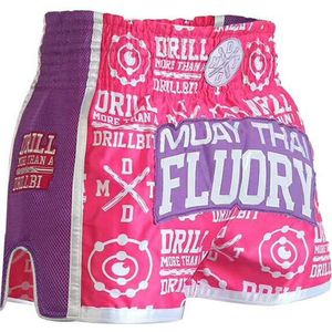 Fluory Dames Kickboks Broekje Muay Thai Short Drill Roze - XS