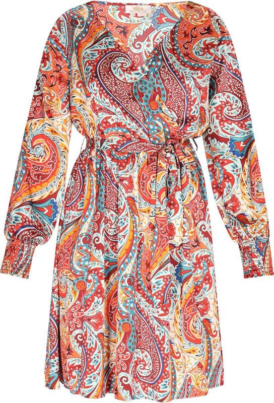 usha FESTIVAL Zomerjurk  lichtblauw / oranje / rood / wit