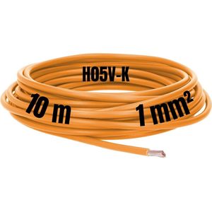 Kalitec 10 meter H05V-K 1 mm² oranje bedradingskabel I kernkabel flexibel I PVC enkeladerig I meeraderig 1mm2 I bedrading fijnaderig I enkele kabel I kabel massief I schakeldraad
