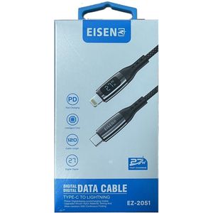 Eisenz 27W PD Type-C naar Lightning Kabel met Digitale Vermogensweergave – Type-C to Lightning with Power Display