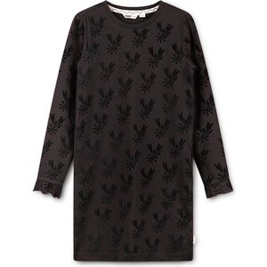 Moodstreet - Jurk flock print - Black - Maat 146-152