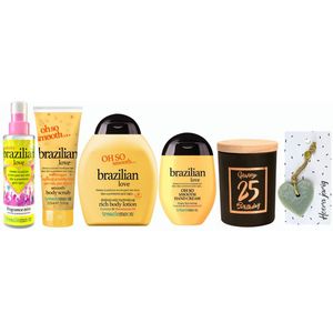 Treaclemoon Cadeauset Brazilian Love Verjaardag 25Jaar - Treaclemoon Brazilian Love Body Mist 150 ml - Treaclemoon Body Scrub Brazilian Love - Treaclemoon Brazilian Love Bodylotion 250 ml - Treaclemoon Handcreme Brazilian Love