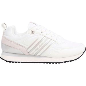 Pepe Jeans - PLS40035 - Half Leren Schoenen - Wit - Casual - Vetersluiting - Suède Details