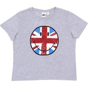 Grijs paillettenhemd/-shirt SMILEY