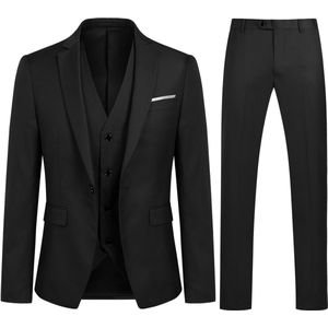 Allthemen Heren Slim Fit 3-delige Moderne Pakken - Herenpak Voor Zakelijke Bruiloften - M
