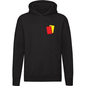 Rood Geel Scheidsrechter Hoodie | Scheids | Voetbal | Hockey | Voetbalscheidsrechter | Rode Kaart | Gele kaart | Trui | Unisex model