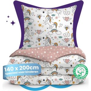 Slaapspeciaal eazydekbed Kiddo - Twinkle - Kinderdekbed - 140x200 cm - Met Kussensloop - Hypoallergeen