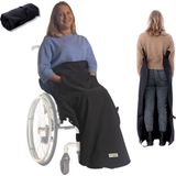 Belieff Rolstoel Deken - Rolstoeldeken - Voetenzak Rolstoel Volwassene - Rolstoelzak - Beenkleed - Wind- en Waterdicht - Fleece - Open Onderkant - Zwart - Large