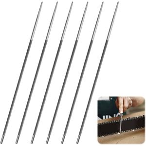6 Pcs 4mm Chainsaw Files - File voor Chainsaw 3/8 - Bestanden voor Grasmaaiers - Carbon Staal Scherpte Bestanden - Ronde Bestanden voor Zaagkettingen en Chainsaws - Handmatige Scherpset voor Zaagketens