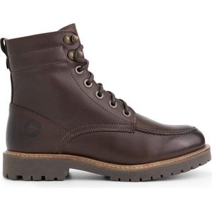 Travelin' Haugesund Dames - Leren Veterschoenen - Wol gevoerde boots - Donkerbruin leer