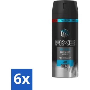Axe - Deodorant Bodyspray - 48hrs Fresh - Ice Chill - Frozen Mint & Lemon - 150 ml - Voordeelverpakking - 6 stuks