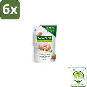 Palmolive – Handzeep Navulling – Naturals Almond Milk – 500 ml - Voordeelverpakking - 6 stuks - Handzeep navulling - Amandelmelk