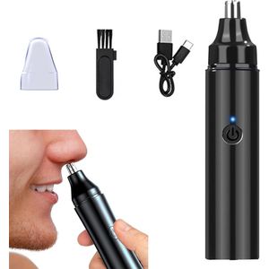 Neushaartrimmer, USB, oplaadbare neushaartrimmer, oorhaartrimmer, neushaartrimmer voor mannen en vrouwen, neushaartrimmer, oorhaartrimmer, precisietrimmer voor neushaar, zwart