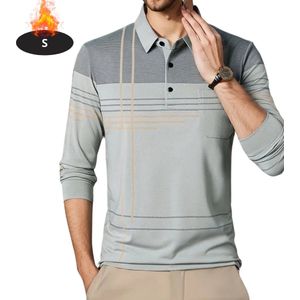 Livano Poloshirt Heren - T-Shirt Heren - Shirt - Overhemd - Polo Shirt Lange Mouwen - Lichtgrijs - S