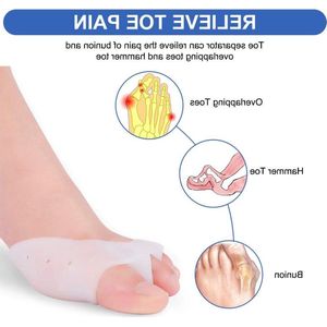 Teenspreider voor Hallux Valgus - Grote teen - Antislip siliconen - Gel teenscheiders - Hamerteencorrector - Voorvoetkussen - 1 paar - Bunion corrector - Teencorrectie - Bunion pijnverlichting